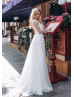 Silver Lace Wedding Dress With Lace Jacket